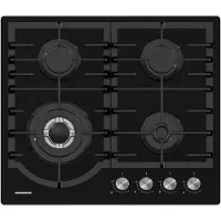 Heinner HBH-M447IWFGBK Inbouw Gaskookplaat 60 cm – 4 Branders – Wok – Gietijzeren – Elektrische Ontsteking – Veiligheidsbeveiliging – Zwart – 5 Jaar Garantie