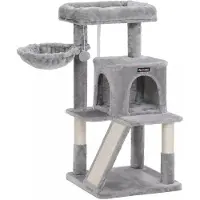 In And OutdoorMatch AndOutdoor Match Luxe krabboom voor katten, Creola – Grijs – Zachte kattenmand-hangmat – Katten speelgoed – Geschikt voor kleine kittens – 48 x 48 x 96 cm