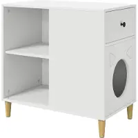 Syfax Kattenhuis Wit 72 x 42,5 x 70 cm Bewerkt hout