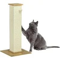 Fortuna krabpaal met speeltje, 38 cm x 38 cm x 80 cm, beige en naturel