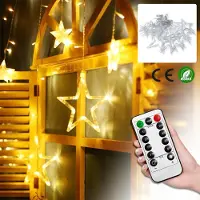 XINZI LED-lichtgordijn, 3 meter, voor binnen - 138 LED's, warm wit licht, met afstandsbediening en 8 modi