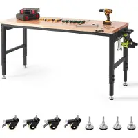 Sweiko Werkbank, werktafel, werkblad, werkplaats tafel met stopcontact, 1361 kg