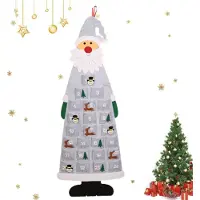 Mc star Adventskalender om zelf te vullen, voor kinderen, van stof, kerstkalender om zelf te vullen, met afbeelding van de Kerstman, adventskalender met zakjes