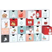 Ed Brubaker adventskalender om zelf te vullen - Sweet Christmas - DIY kerstkalender met 24 vakjes voor cadeaubonnen en snoepjes - hoogte 39 cm - karton