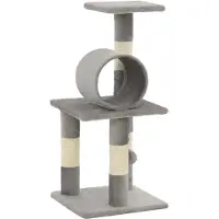 Syfax Kattenkrabpaal met sisal krabpalen 65 cm grijs