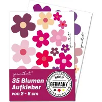 Easydruck24de Sticker set, bloemen, kleine bloemetjes, paars. Bloemencollectie stickers voor scooter, fiets, notebook, laptop, telefoon, auto. Waterbestendig. Artikelnummer: kfz_242