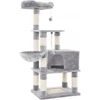 In And OutdoorMatch And OutdoorMatch Luxe Kraboom Katlynn - Voor katten - 138 cm - Grijs - Zachte kattenmand/hangmat - Katten speelgoed - Geschikt voor kleine kittens