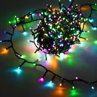 Spetebo Lichtslinger met timer en 8 lichtstanden, 120 LED's over 9 meter - zacht, kleurrijk - Kerstverlichting met geheugenchip en stekker