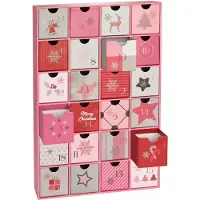 Ed Brubaker Adventskalender voor vrouwen en meisjes - Kerstmagie in roze - DIY kerstkalender met 24 vakjes voor cadeaubonnen, snoepjes en andere verrassingen