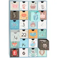 Ed Brubaker adventskalender om zelf te vullen - Dierenkerstthema Blue - Maak je eigen kerstkalender met 24 vakjes voor cadeautjes, snoepjes en andere verrassingen
