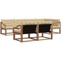 vidaXL Buiten bank set 7 st Natuurlijk en Beige