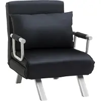 HOMCOM sofa bedbank - met verstelbaar - rugleuning - kussens - zwart