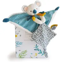 Doudou et Compagnie Doudou Koala - Plat - Blauw - 25 cm - Yoca de Koala - Doudou en Compagnie