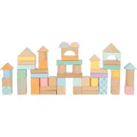 Small Foot - Houten Bouwblokken Pastel, 50dlg.