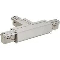 SLV Onderdeel | EUTRAC T-verbinder met voedingsmogelijkheid, aarde binnen, links, zilv | EUTRAC SYSTEM
