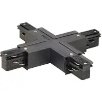 SLV Onderdeel | EUTRAC X-verbinder met voedingsmogelijkheid, zwart | EUTRAC SYSTEM
