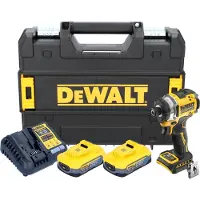 DeWalt DCF 860 H2T accu-slagmoersleutel 18 V 282 Nm 1/4" borstelloos + 2x Powerstack accu 5,0 Ah + oplader + TSTAK