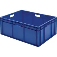 LA-KA-PE Transportstapelbak | L800xB600xH320mm | groen PP handgreepopening | zijwanden gesloten | 1 stuk - TK800/320-0 GRÜN TK800/320-0 GRÜN