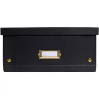 Exacompta 5x Opbergdoos in karton 33x50x16cm Neo Deco, vlak geleverd - Zwart - 62451E