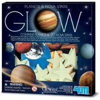 4M Glow In The Dark Stickers - Planeten En Supernova - Wetenschap en Spel - 20 Sterren - Muurdecoratie Kids - 3 Jaar