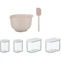 Mepal Beslagkom 3000 ml + spatel + 2x 375 ml + 2x 1000 ml Chef it / Modula - Bakset met bewaardozen - Chalk & White