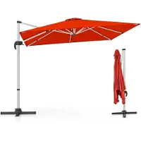 KOMFOTTEU Parasol rechthoek 300 cm - zweefparasol - aluminium stang - draaibaar - kantelbaar - tuinparasol - voor tuinen en balkons