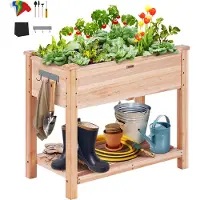 Vevor verhoogde plantenbak van hout met plank