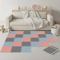 LittleTom 27-delige Kinder Puzzelmat - TÜV-getest - 30x30 cm EVA Foam Tegels met Randen - Opvouwbare Speelmat met Antislip Oppervlak - Isolerende Vloermat voor Kinderkamer