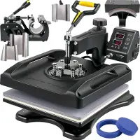 Vevor Warmteoverdracht Printer 8 in 1 Digitale Swing Hittepers Machine 38 x 38 cm Warmte Persmachine Digitale Printer Nauwkeurig Digitaal Display Patronen Kunnen Worden Overgebracht op T-shirts/Petten