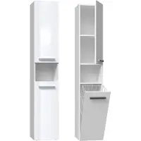 Top E Shop Badkamermeubel NEL III, 31x30x174 cm, wit, glanzend