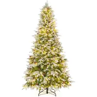 Northix 225 cm hoge, voorverlichte, besneeuwde kerstboom met LED-verlichting