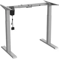 Ergo Verstelbaar zit-sta bureau, elektrisch, met frame. Maximale hoogte: 123 cm. Touchpaneel. Bureau geschikt voor een gewicht tot 70 kg, zonder blad. Kleur: grijs