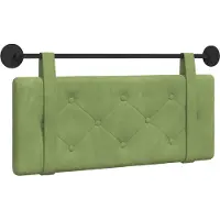 vidaXL Hangend hoofdbord Lichtgroen Fluweel