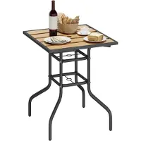 Merkloos Tuintafel, terras tafel, rechthoekige eettafel met gat voor een parasol