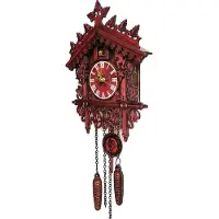 OEM Klok met kuil, vintage-stijl, milieuvriendelijk materiaal, rood
