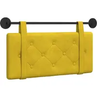 vidaXL Hangend hoofdbord Geel Fluweel