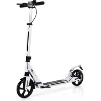 Northix Kinderscooter, verstelbaar, opvouwbaar, met bel en riem, wit