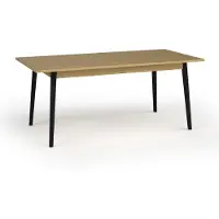 AX Living uitschuifbare eettafel Brunelli, 160+40 cm, antraciet/eikenhout