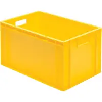 LA-KA-PE Transportstapelbak | L600xB400xH320mm | grijs PP handgreepopening | zijwanden gesloten | 1 stuk - TK600/320-0 GRAU