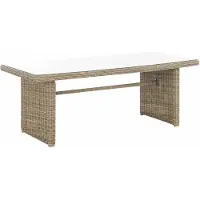 In And OutdoorMatch And OutdoorMatch tuintafel Willy - glazen tafel met rotanlook - tuinmeubels - eettafel - buitentafel - salontafel - 200 cm