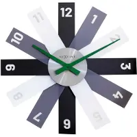 Nextime Plexi – Design Wandklok – 40 cm – Acryl – Zwart – Stil
