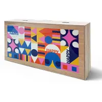 BiggDesign Happy Backgammon, MDF-behuizing, Magnetisch slot, Slijtvast hoogglanzend oppervlak, Krasbestendig oppervlak, Dobbelstenen en damstenen meegeleverd
