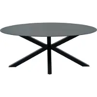 In And OutdoorMatch Tuintafel - Ovaal - 180x100 cm - Aluminium en glas