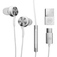 Maxell XC1 USB-C bedrade hoofdtelefoon met USB-A adapter wit