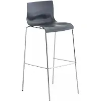 In And OutdoorMatch And Outdoor Match barkruk Jovanny - Grijs - Chroom - 4-pooten - Industrieel design - Rugleuning - Voetsteun - Kunststof zitting