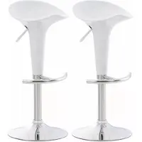 In And OutdoorMatch And Outdoor Match barkruk Duncan - wit - kunststof - in hoogte verstelbaar - zithoogte: 60 tot 81 cm - 360 graden draaibaar - set van 2 barkrukken - modern design