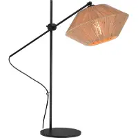 Masterlight Tafellamp Bicono zwart naturel kap 35 cm
