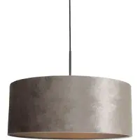 Steinhauer Hanglamp Sparkled 50cm Zwart Met Taupe Velourse Kap