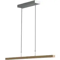 Masterlight Hanglamp Oak nikkel met hout 104cm