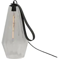 Masterlight Tafellamp zwart Diamond 40cm met helder glas